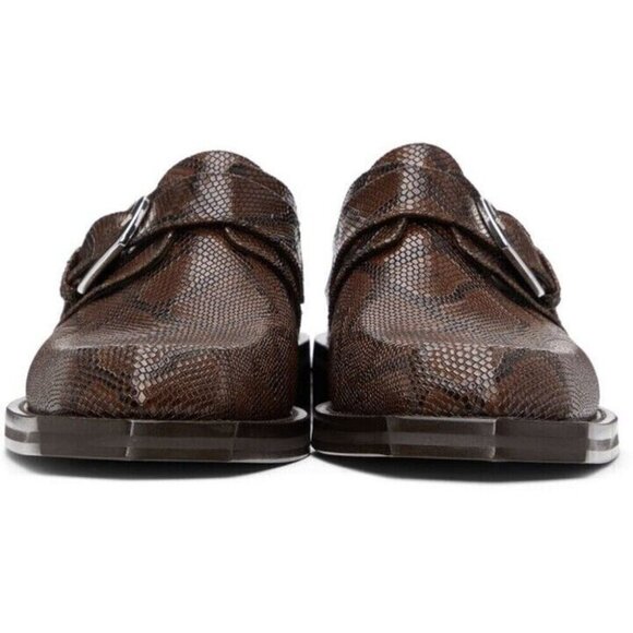 Martine Rose Python Chisel Toe Mules 40 M7 W10 Brown New - Picture 10 of 13